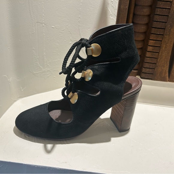 See by Chloe suede lace up square heel pumps - Picture 2 of 7